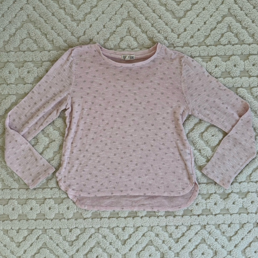 It’s Our Time Pink Heart Top size M 10/12